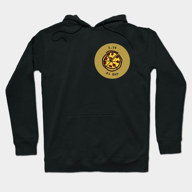 3.14 Pizza Pi Day Puns Gold Hoodie by ellenhenryart